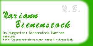 mariann bienenstock business card